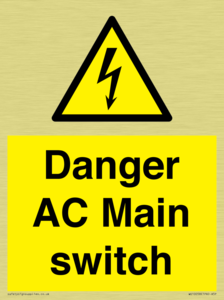Danger AC Main switch 